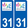 31 Escalquens logo ville autocollant plaque stickers