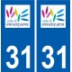 31 Escalquens logo ville autocollant plaque stickers