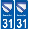 31 Fenouillet blason ville autocollant plaque stickers