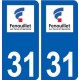 31 Fenouillet logo ville autocollant plaque stickers