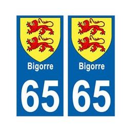 65 Bigorre blason autocollant plaque