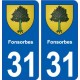 31 Fonsorbes blason ville autocollant plaque stickers