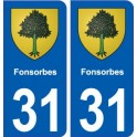 31 Fonsorbes blason ville autocollant plaque stickers
