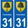 31 Fonsorbes blason ville autocollant plaque stickers