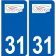 31 Fonsorbes logo ville autocollant plaque stickers