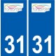 31 Fonsorbes logo ville autocollant plaque stickers