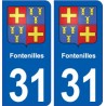 31 Fontenilles blason ville autocollant plaque stickers
