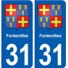 31 Fontenilles blason ville autocollant plaque stickers