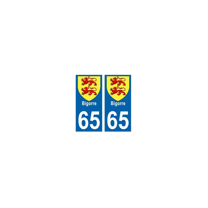 65 Bigorre blason autocollant plaque