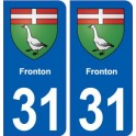 31 Fronton blason ville autocollant plaque stickers