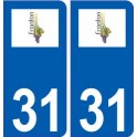 31 Fronton logo ville autocollant plaque stickers