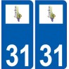 31 Fronton logo ville autocollant plaque stickers