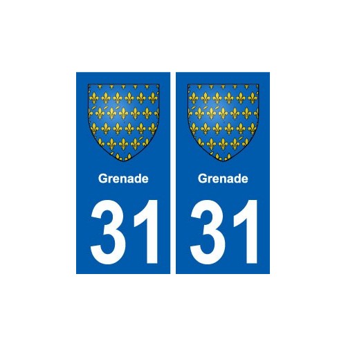 31 Grenade blason ville autocollant plaque stickers