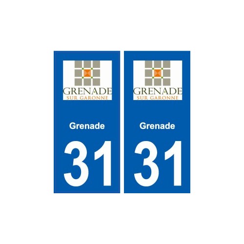 31 Grenade logo ville autocollant plaque stickers