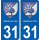 31 Labarthe-sur-Lèze blason ville autocollant plaque stickers