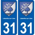 31 Labarthe-sur-Lèze blason ville autocollant plaque stickers