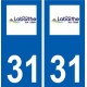 31 Labarthe-sur-Lèze logo ville autocollant plaque stickers