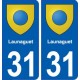 31 Launaguet blason ville autocollant plaque stickers