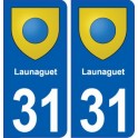 31 Launaguet blason ville autocollant plaque stickers