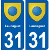 31 Launaguet blason ville autocollant plaque stickers
