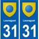 31 Launaguet blason ville autocollant plaque stickers