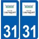 31 Launaguet logo ville autocollant plaque stickers