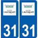 31 Launaguet logo ville autocollant plaque stickers