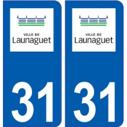 31 Launaguet logo ville autocollant plaque stickers