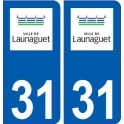 31 Launaguet logo ville autocollant plaque stickers