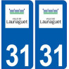 31 Launaguet logo ville autocollant plaque stickers
