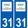 31 Launaguet logo ville autocollant plaque stickers