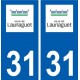 31 Launaguet logo ville autocollant plaque stickers