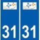 31 Léguevin logo ville autocollant plaque stickers