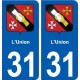 31 L'Union blason ville autocollant plaque stickers