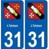 31 L'Union blason ville autocollant plaque stickers
