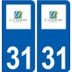 31 L'Union logo ville autocollant plaque stickers