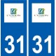 31 L'Union logo ville autocollant plaque stickers