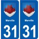 31 Merville blason ville autocollant plaque stickers