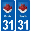31 Merville blason ville autocollant plaque stickers