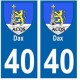 40 Dax ville autocollant plaque