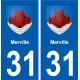 31 Merville blason ville autocollant plaque stickers