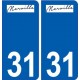 31 Merville logo ville autocollant plaque stickers