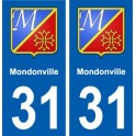 31 Mondonville blason ville autocollant plaque stickers