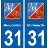 31 Mondonville blason ville autocollant plaque stickers