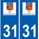 31 Mondonville logo ville autocollant plaque stickers