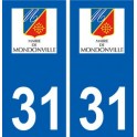 31 Mondonville logo ville autocollant plaque stickers
