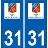 31 Mondonville logo ville autocollant plaque stickers