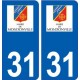 31 Mondonville logo ville autocollant plaque stickers