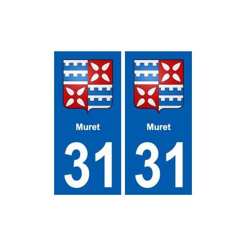 31 Muret blason ville autocollant plaque stickers