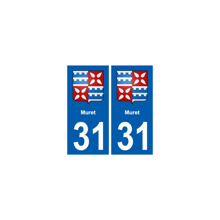 31 Muret blason ville autocollant plaque stickers